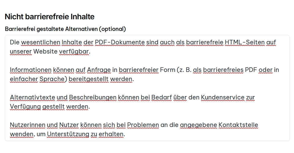 Barrierefreie Alternativen bereitstellen