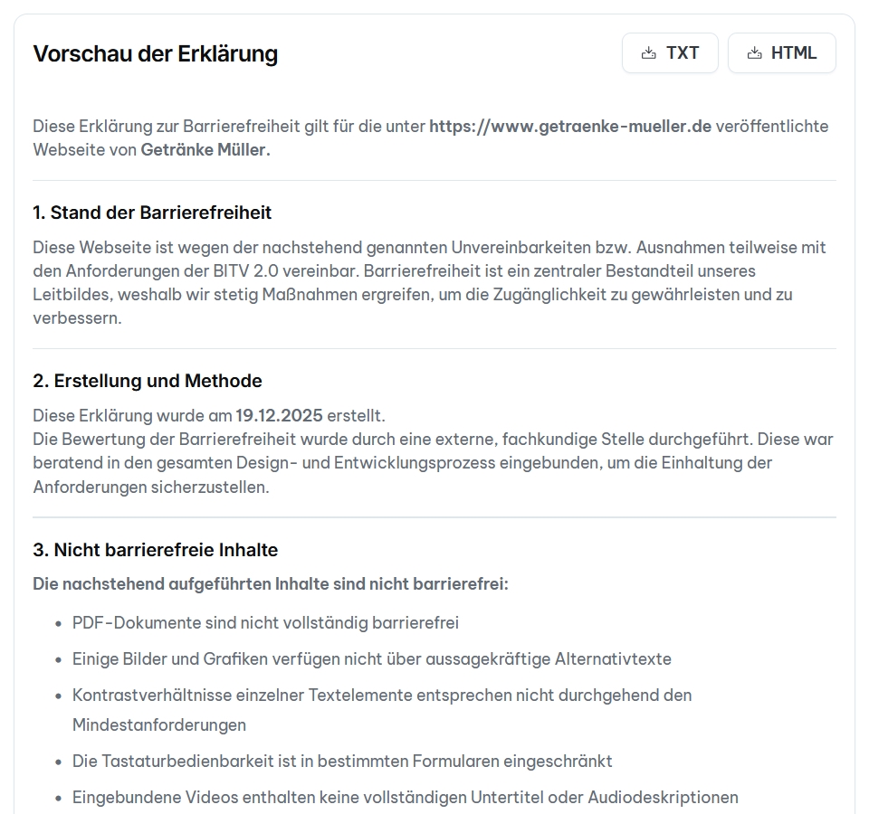 Vorschau, Export & Veröffentlichung