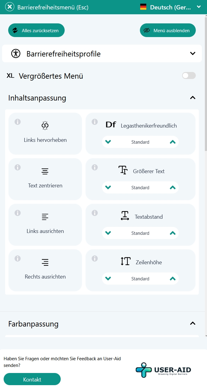 Textgrößen & Abstände